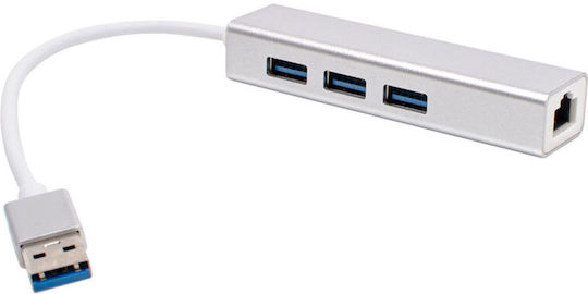 Diva USB-Hub 3 Anschlüsse USB 3.0 mit USB-A Anschluss / Ethernet