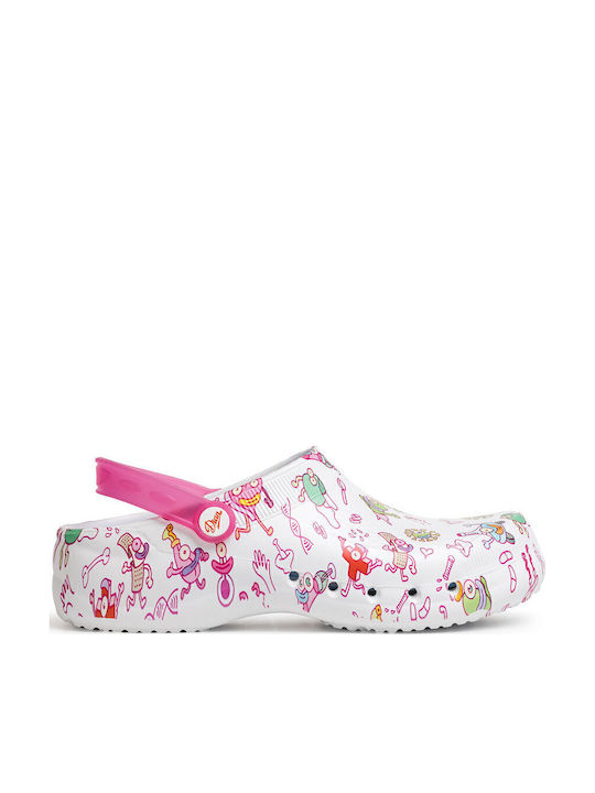 Dian Women's Anatomic Clogs WHITE STAMPED