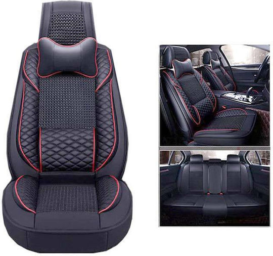 Car Cover Set 9pcs Leather Anatomical Black