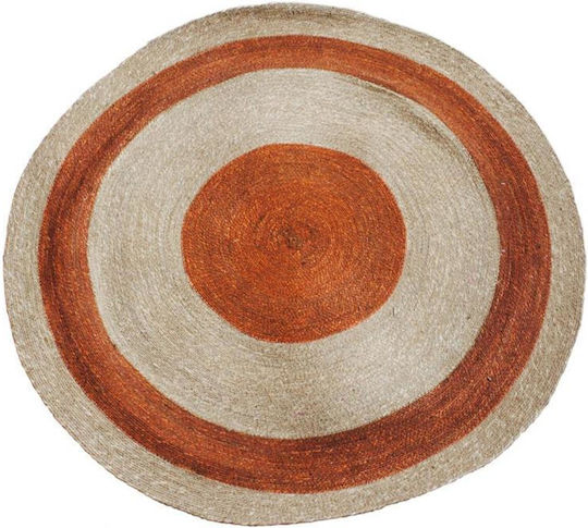 Atmosphera Χαλί Στρογγυλό Καλοκαιρινό από Γιούτα Terracotta Φ120cm