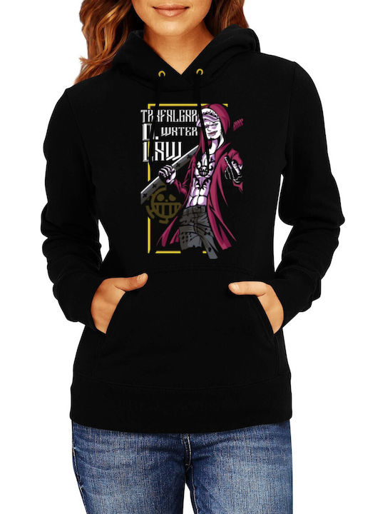 Women’s Hoodie Sweatshirt Anime Manga Tralala One Piece Trafalgar D Water Law Black