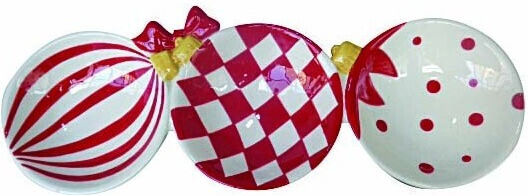 JK Home Decoration Weihnachtliche Teller Rot L31xB12xD3cm.