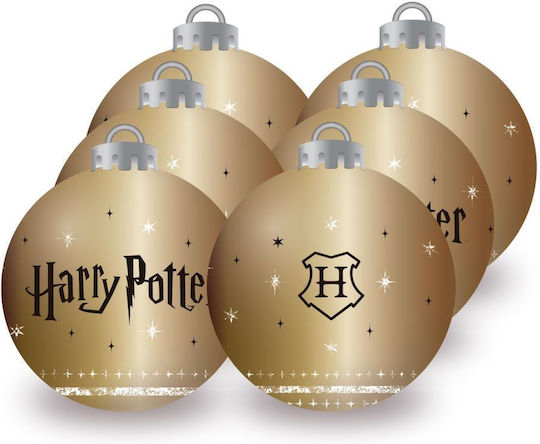 Set 6 Gold Balls 6cm