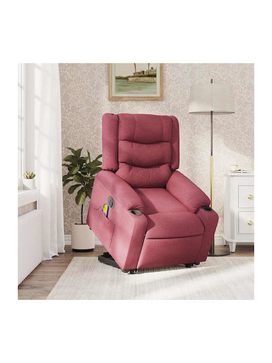 Fotoliu Relax Masaj cu Puf Burgundia 77x93x99cm