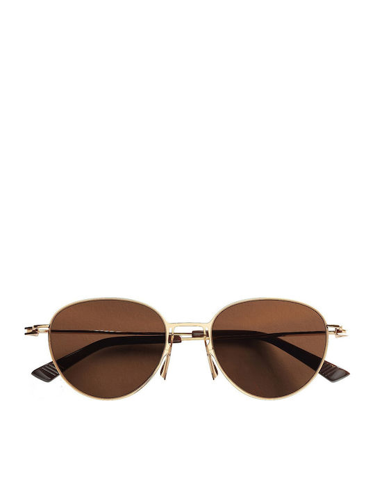 Bottega Veneta Unisex Sunglasses with Beige Plastic Frame and Brown Lens BV1268S 002