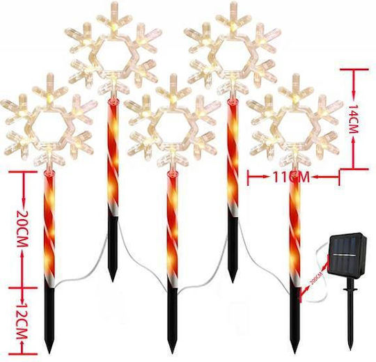 Weiße LED-Solar-Lichterkette, 5 Stück Weiße LED-Solar-Lichterkette, 5 Stück