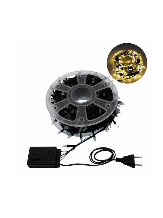 Коледни светлини 240 LED топло бяло 50м макара IP44 BX-049 OEM