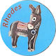 Glass Magnet Donkey Rhodes