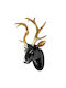 Wall Decor Bust Deer 565tnl1193 26x17x38cm Black-gold Wallity Polyester