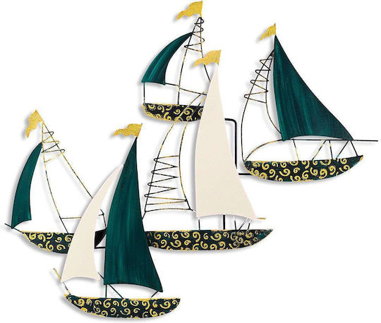 Kadirga Wall Decor 930dyu1191 77x91cm White-green-gold Wallity Metal