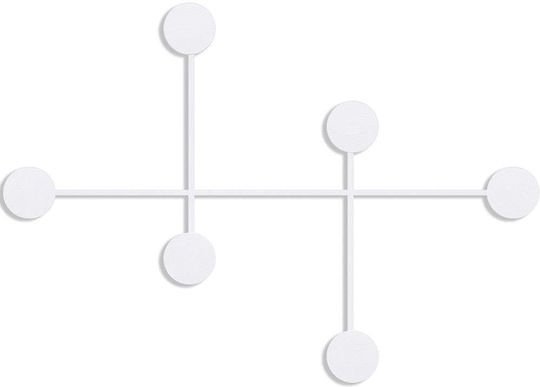 Cuier de Perete 6 Poziții Dama 494pyt1137 82x60x10cm Alb Wallity Metal