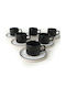 Hermia Set Tassen Kaffee Keramik Schwarz 184ml 12Stück 8684283355976