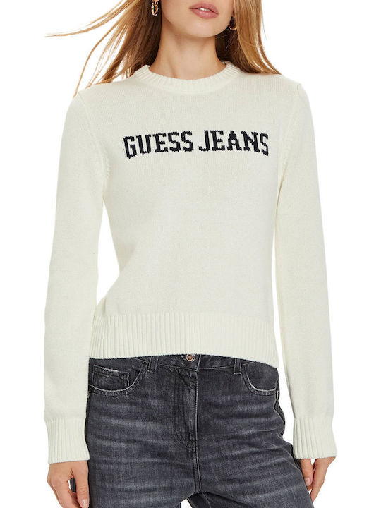 Guess Women's Long Sleeve Sweater Cotton Ecru