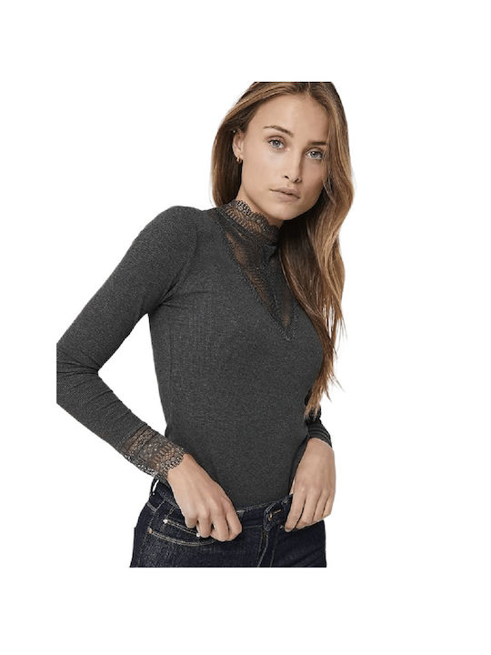 Only Women's Blouse Long Sleeve grey