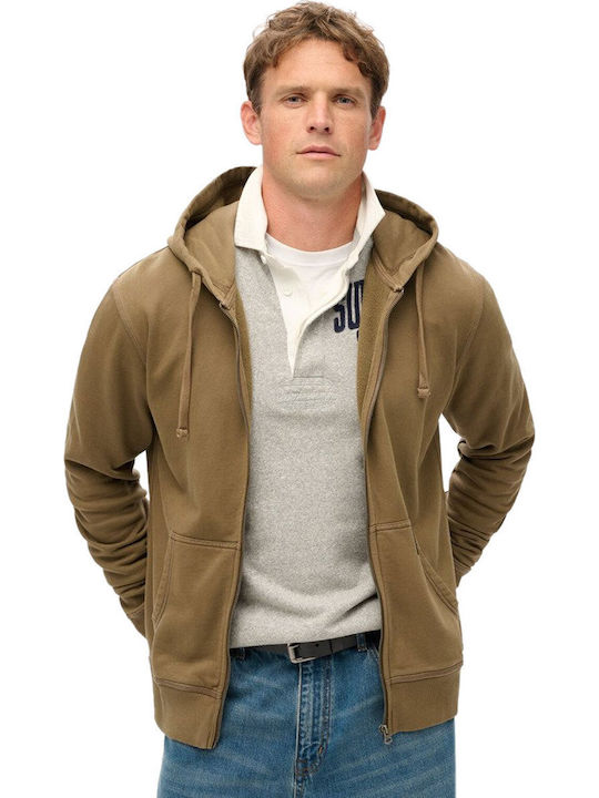 Contrast Stitch Sweatshirt mit Kapuze Braun