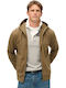 Contrast Stitch Sweatshirt mit Kapuze Braun