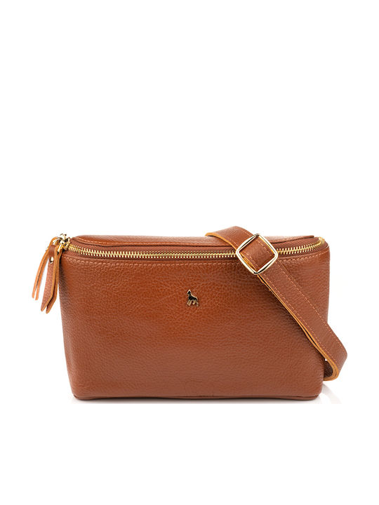 Leder Damentasche Schultertasche Tabac Braun