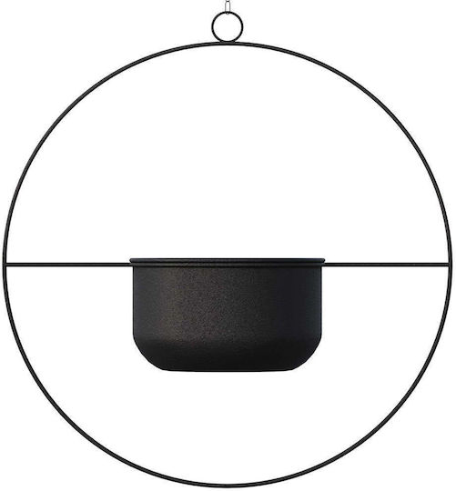 Aberto Design Висящи Саксия Металик Черен 40x40x40εκ.