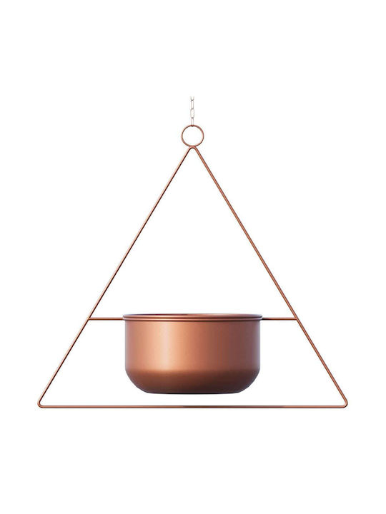 Aberto Design Hängend Übertopf Metall Orange 35x35x40εκ.
