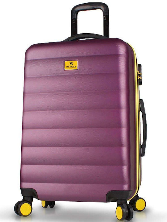 Myvalice Valiză de Călătorie Medie Dură Damson cu 4 roți Înălțime 65cm
