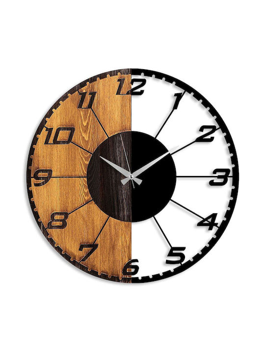 Linear Wall Clock 539tnl1143 56x3x56cm Walnut-black Wallity Metal Wood