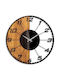 Linear Wall Clock 539tnl1143 56x3x56cm Walnut-black Wallity Metal Wood