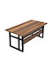Γραφείο Mn01ba 956lcs1104 Ξύλινο Walnut-black 180x90x73εκ.