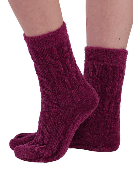 Noidinotte Damen Einfarbige Socken Magenta 1Pack
