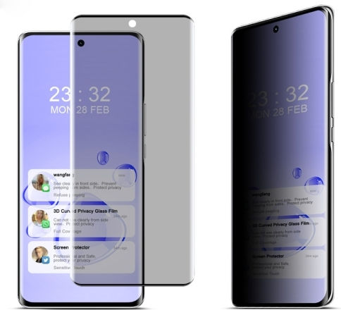 Honor X50 Gt 5g Imak Без Ръбове Версия 3D Извит Пълноекранен Закален Стъклен Филм за Поверителност