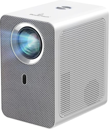 Powertech PT-1306 Projektor LCD Full HD LED-Lampe mit Wi-Fi und Eingebauten Lautsprechern Weiß