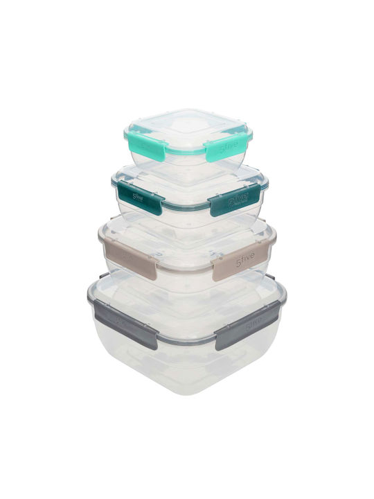 5Five Lunchbox Kunststoff Transparent 4Stück