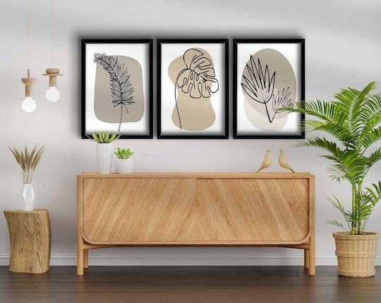 Κάδρα Σετ 3τμχ 122rmf1151 38x53cm Multi Wallity Κάθετοι Mdf Ξύλο