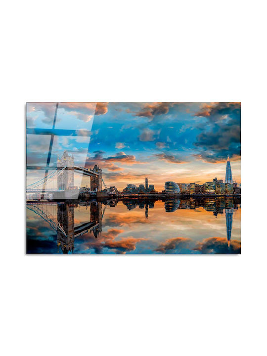 Πίνακας Γυάλινος 123bzm1293 100x70cm Multi Wallity Οριζόντιοι Γυαλί