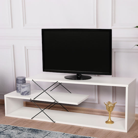 Έπιπλο Τηλεόρασης Zigzag 854kln3062 120x30x40cm White