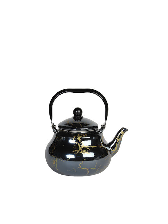 Keskor Τσαγιέρα Εμαγιέ Μαύρη 1500ml
