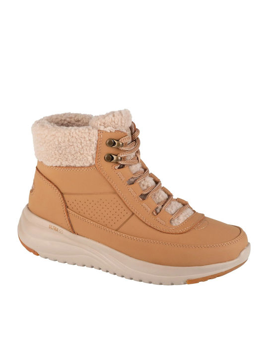 Skechers Stellar Γυναικεία Μποτάκια Μπεζ