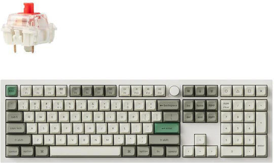 Keychron Q6 Max QMK/VIA Q6M-P1 Ασύρματο Gaming Μηχανικό Πληκτρολόγιο με Gateron Jupiter Red διακόπτες και RGB φωτισμό (Αγγλικό US) Shell White