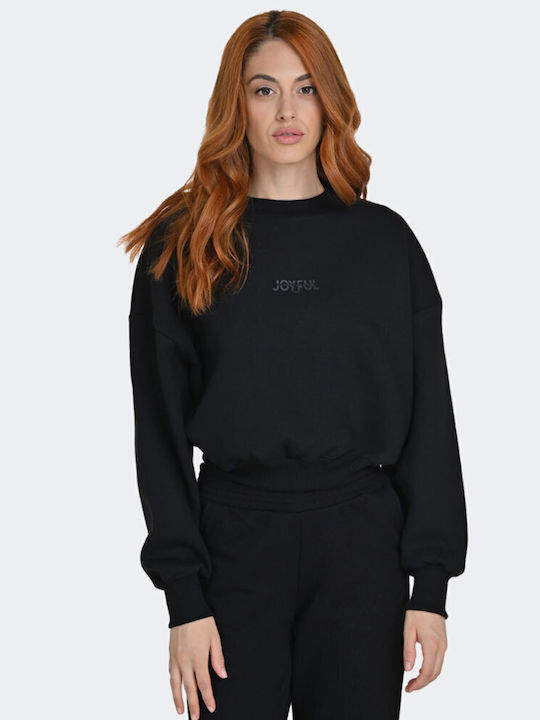 Target Cropped Γυναικείο Φούτερ Μαύρο