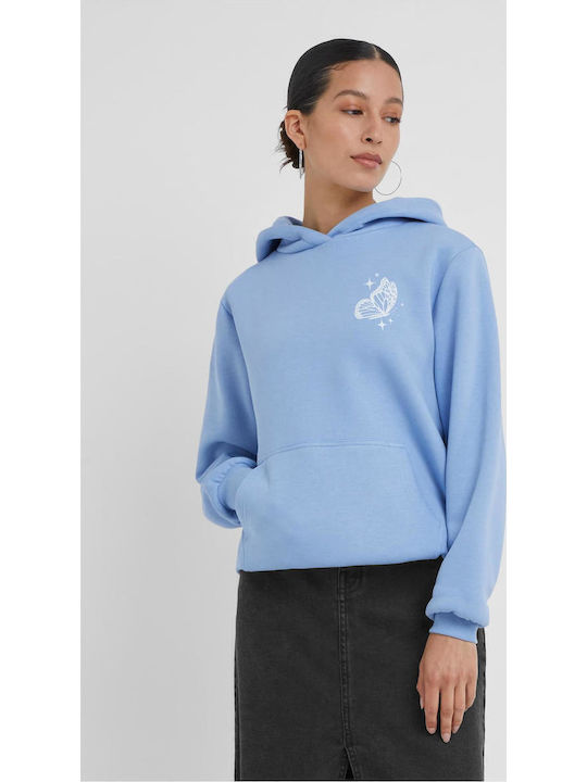 Γυναικείο Φούτερ με Κουκούλα Powder Blue