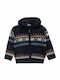 Kids Cardigan Knitted with Hood Navy Blue