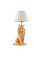 Opviq Table Lamp for Socket E27 with White Shade and Gold Base