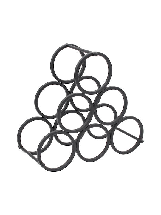 Keskor Freistehend Flaschenhalter Metallisch für 6 Flaschen Schwarz 30.5x14.5x28εκ.