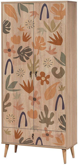 Two Door Wardrobe Multicolored 80x45x190cm