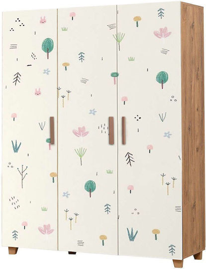 Drei Türen Schrank Bunt 120x48x189cm
