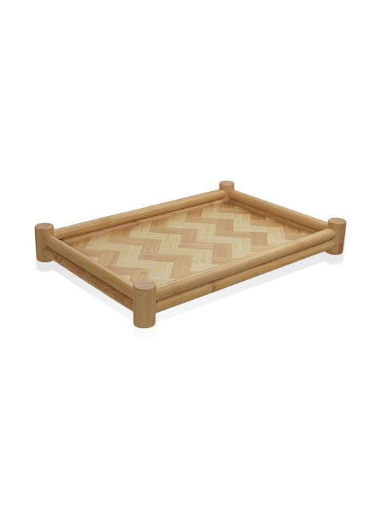 Hermia Bambus Dreptunghiular Tavă de Servire din Bamboo în Culoare Alb 36x25x5cm 1buc
