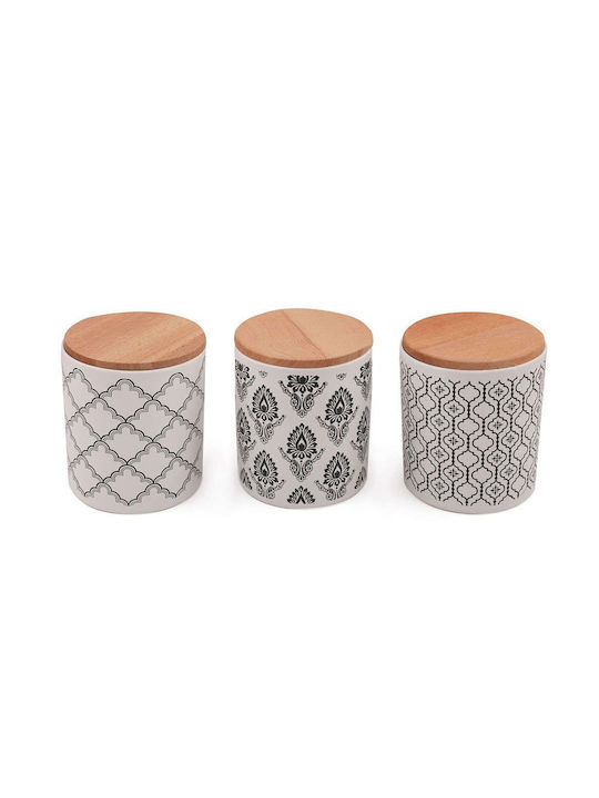 Hermia Set 3 Stück Allgemeine Verwendung Keramik Glas mit Deckel 1000ml