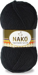 Νήμα Πλεξίματος Μισο Μάλλινο Nako Superlambs Special 00217 Μαύρο 100γρ-200μ 49% Μαλλί-51% Ακρυλικό