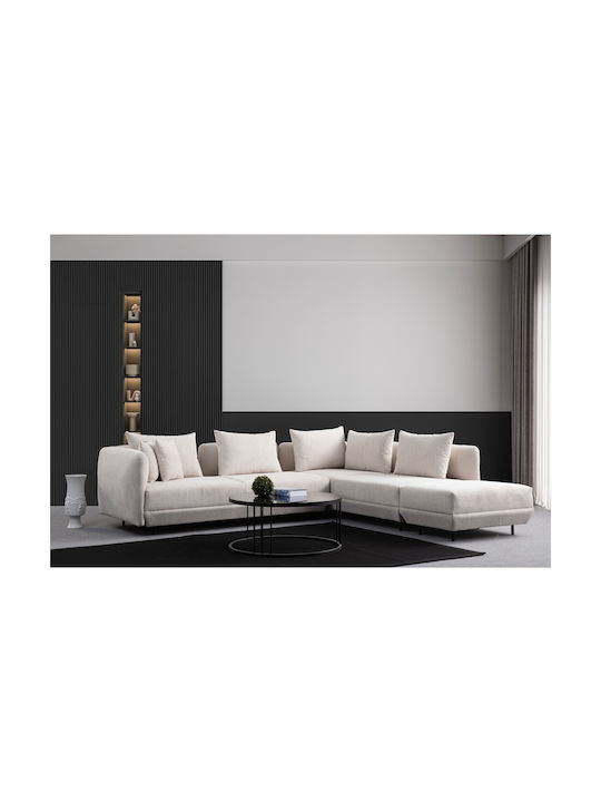 Floransa Γωνιακός Καναπές White 310x265x76εκ.