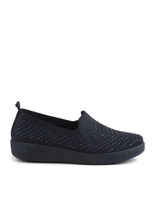 Fshoes Women's Canvas Slip-Ons Blue