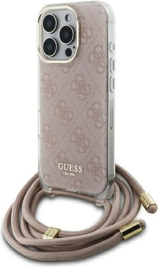 Guess Umschlag Rückseite Kunststoff mit Band Rosa (iPhone 17 Pro Max / iPhone 17 Pro / iPhone 16 Pro Max)